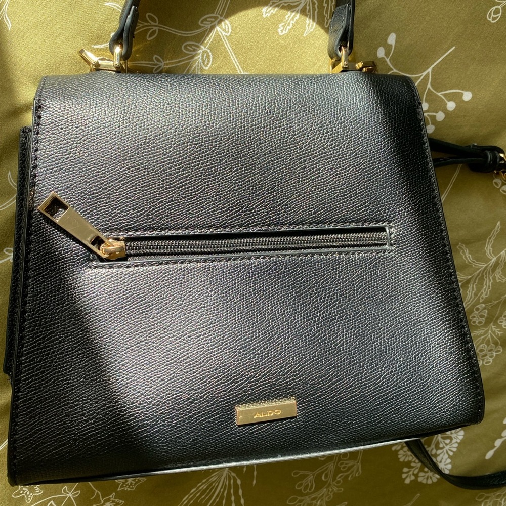 Aldo Black Satchel with Gold Accents - Picture 3 of 8